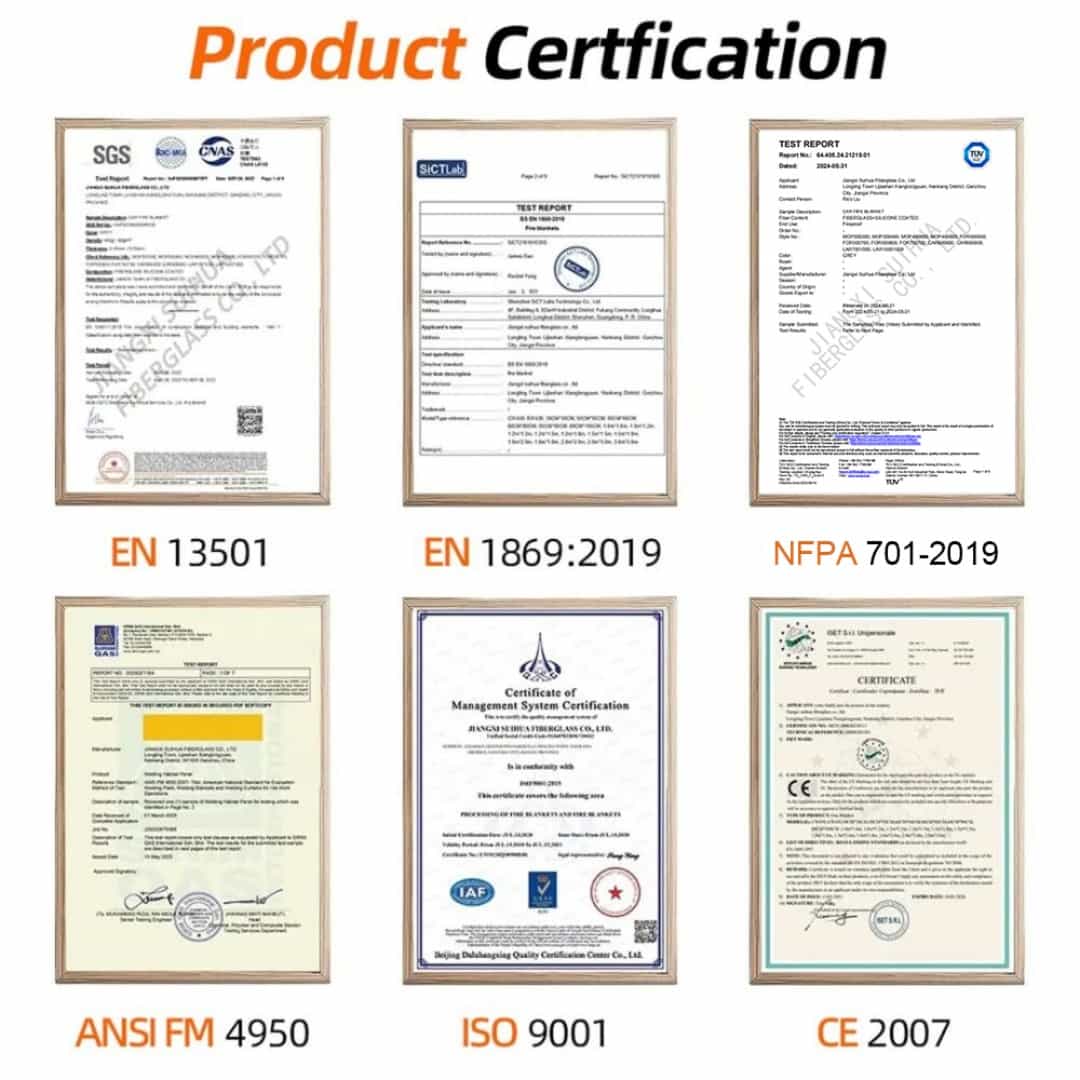 car fire blanket certification