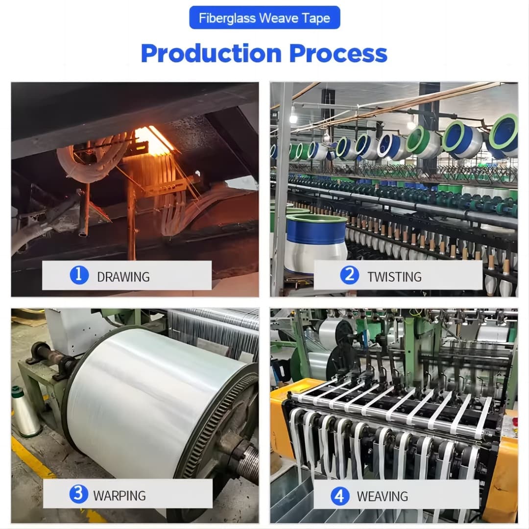 Alkali-free fiberglass tape high-temperature resistance for cable